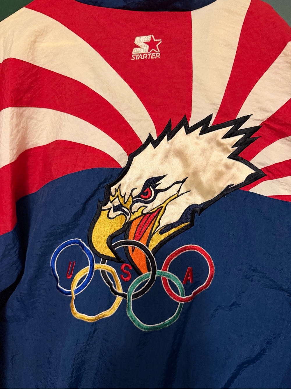 Vtg. Rare 1996 USA Eagle Olympics Team Starter Windbreaker Jacket Mens XL - Picture 11 of 13